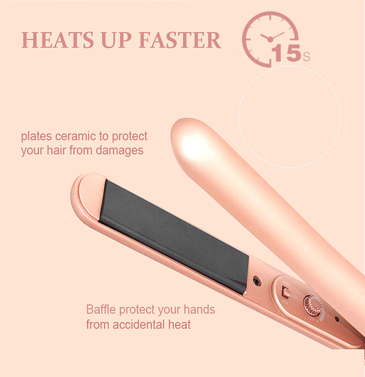 Tourmaline Ceramic Mini Hair Straightener 25W Smart Constant Temperature