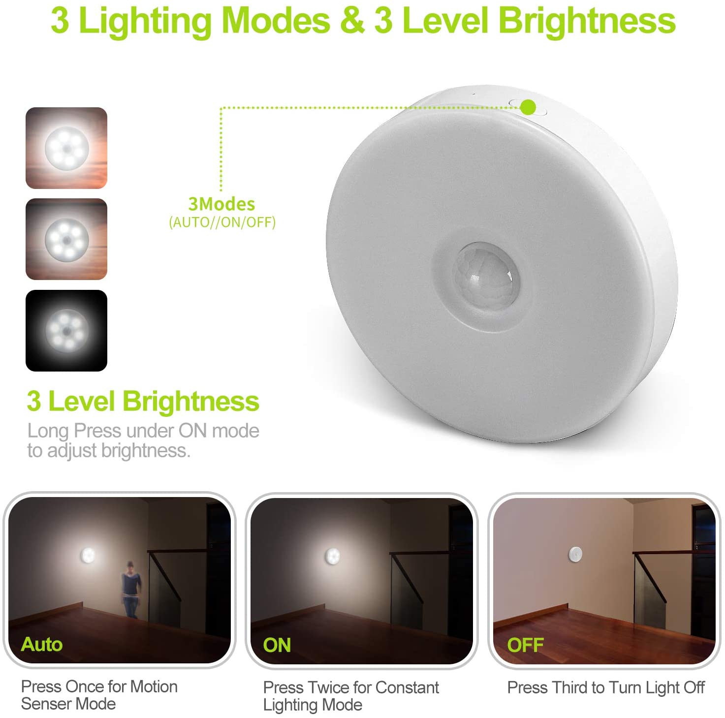 700mAH 10ft -16ft Distance USB Rechargeable Motion Sensor Light