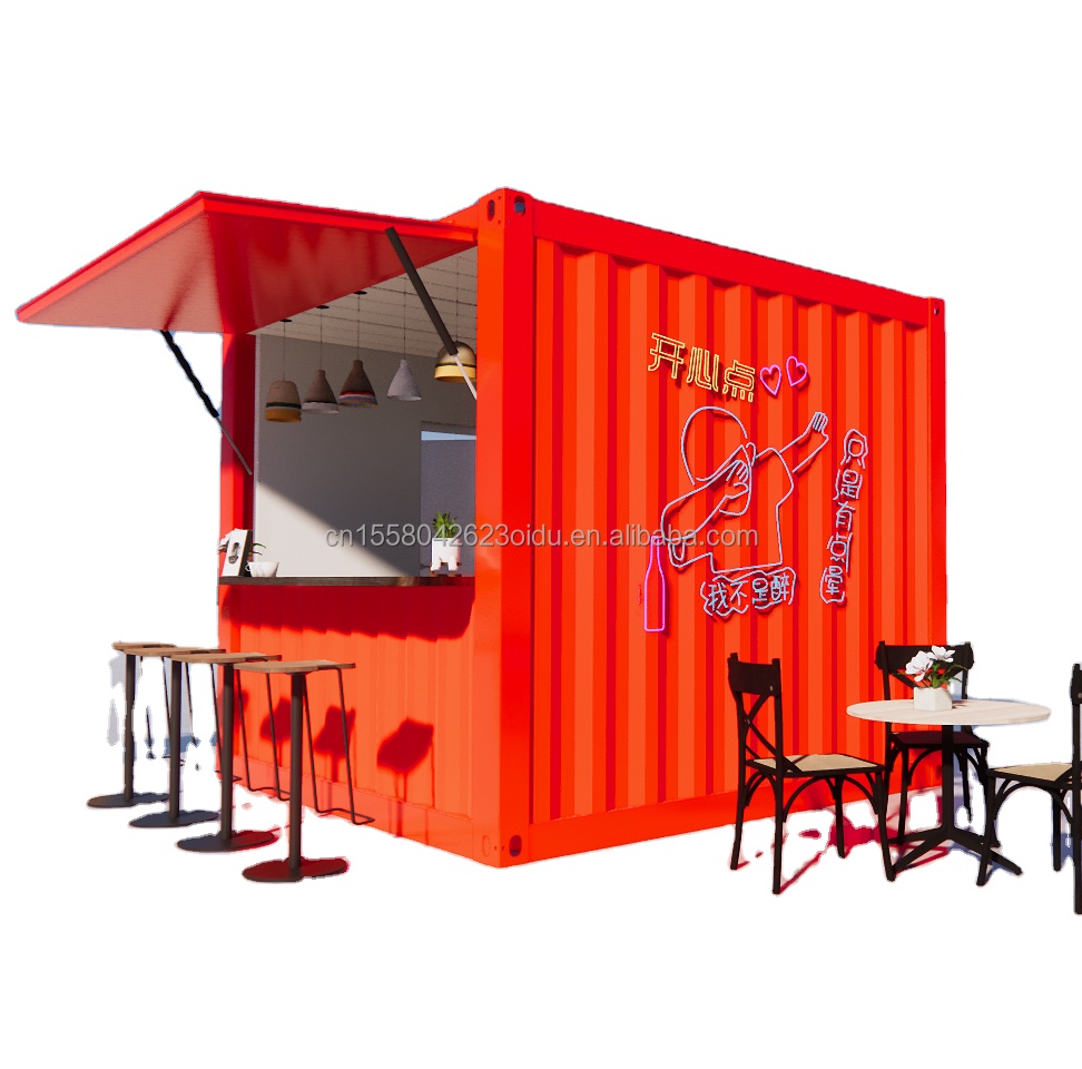 Wall 50/75/100mm Wave Sandwich Panel 20ft/40ft Prefabricated Mobile Bar Customizable 10 FT Modern Prefab Tiny Shop