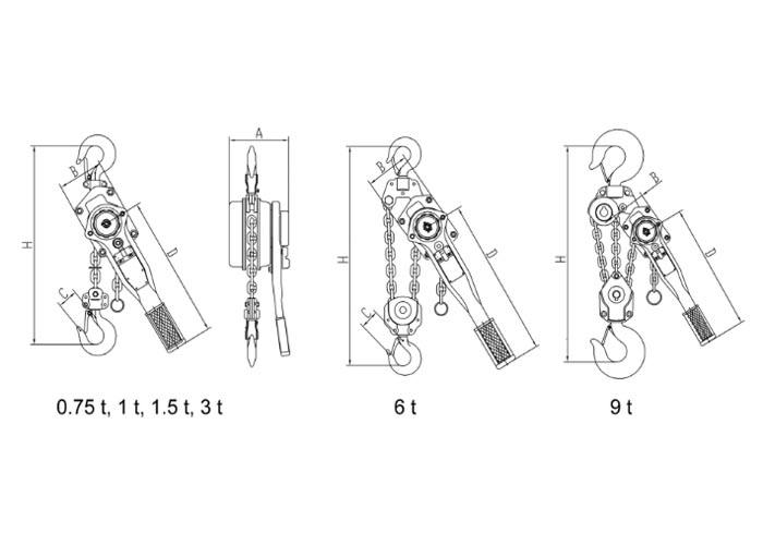Lever Hoists, Lever Blocks with High-strength, Cold-formed, Stamped Steel
