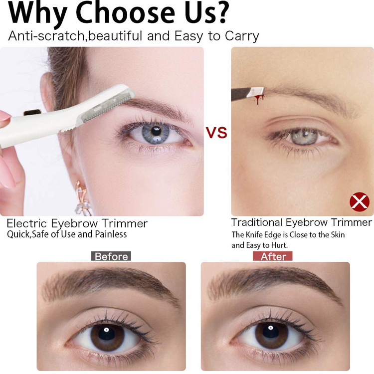 USB Ladies Personal Care Products LED Light Lady Shaver Electric Eyebrow Trimmer