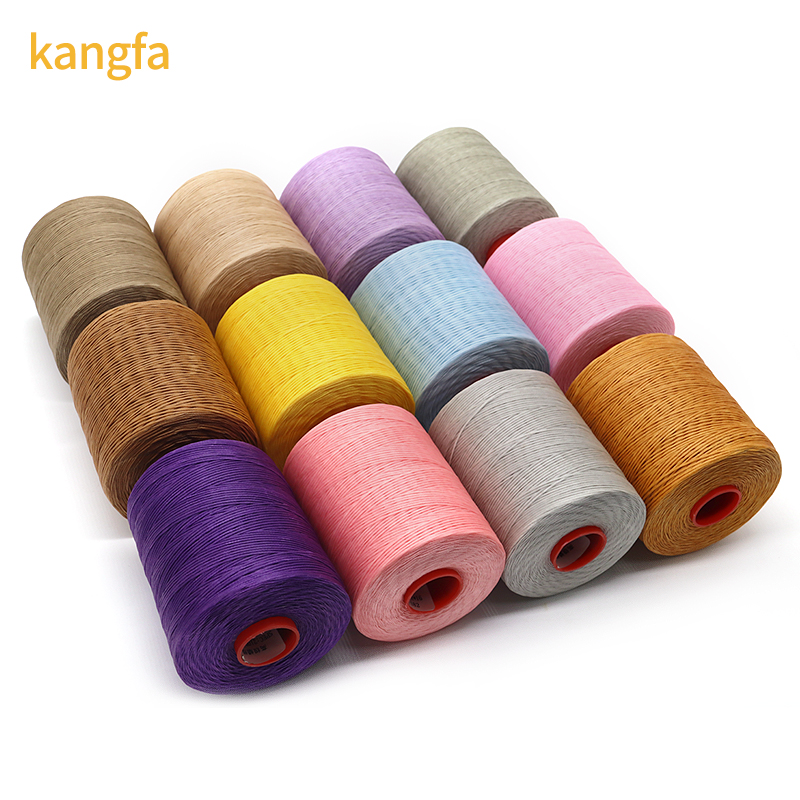 100% Polyester Kangfa 210D/2 Flat Waxed Thread for Hand Sewing and Stitching Cord