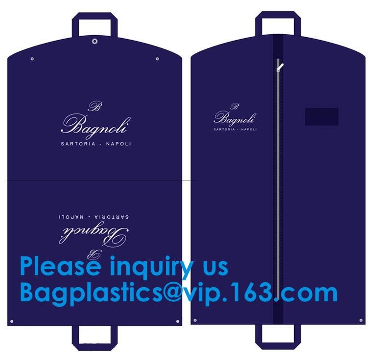Vinyl Garment Suit Bag With Pocket,Printed Zipper Garment Clothing Fodable Bag,Side Zipper Clothes Cover Travel Storage