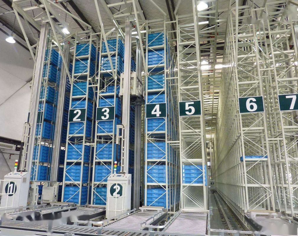 Modern Automated Storage and Retrieval Warehouse With Computerized Operation System