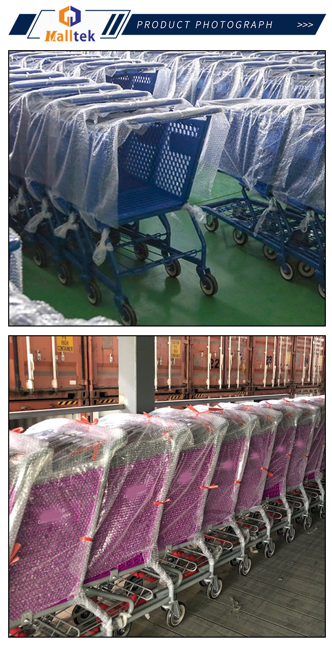 100L - 200L Half Plastic Supermarket Trolley Customizable Colour Logo