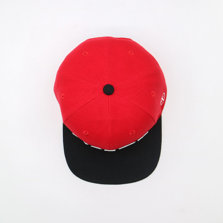 100% Cotton Twill Flat Brim Snapback Hats Right Back Panel 3D Embroidered Letter Pattern Unisex