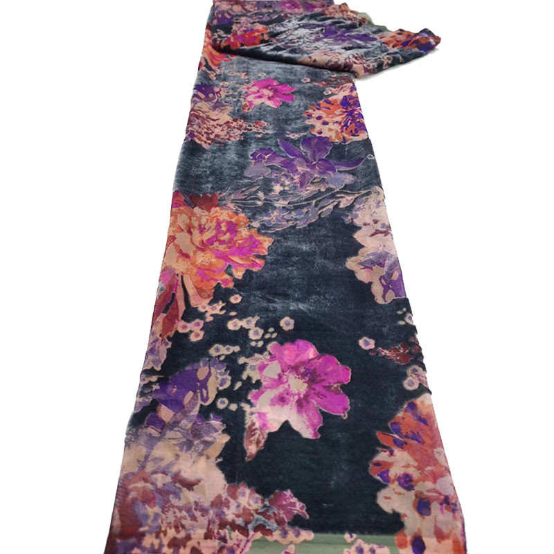 Fashion Burnout Print Velvet Velour Fabric Anti Static 114cm Width