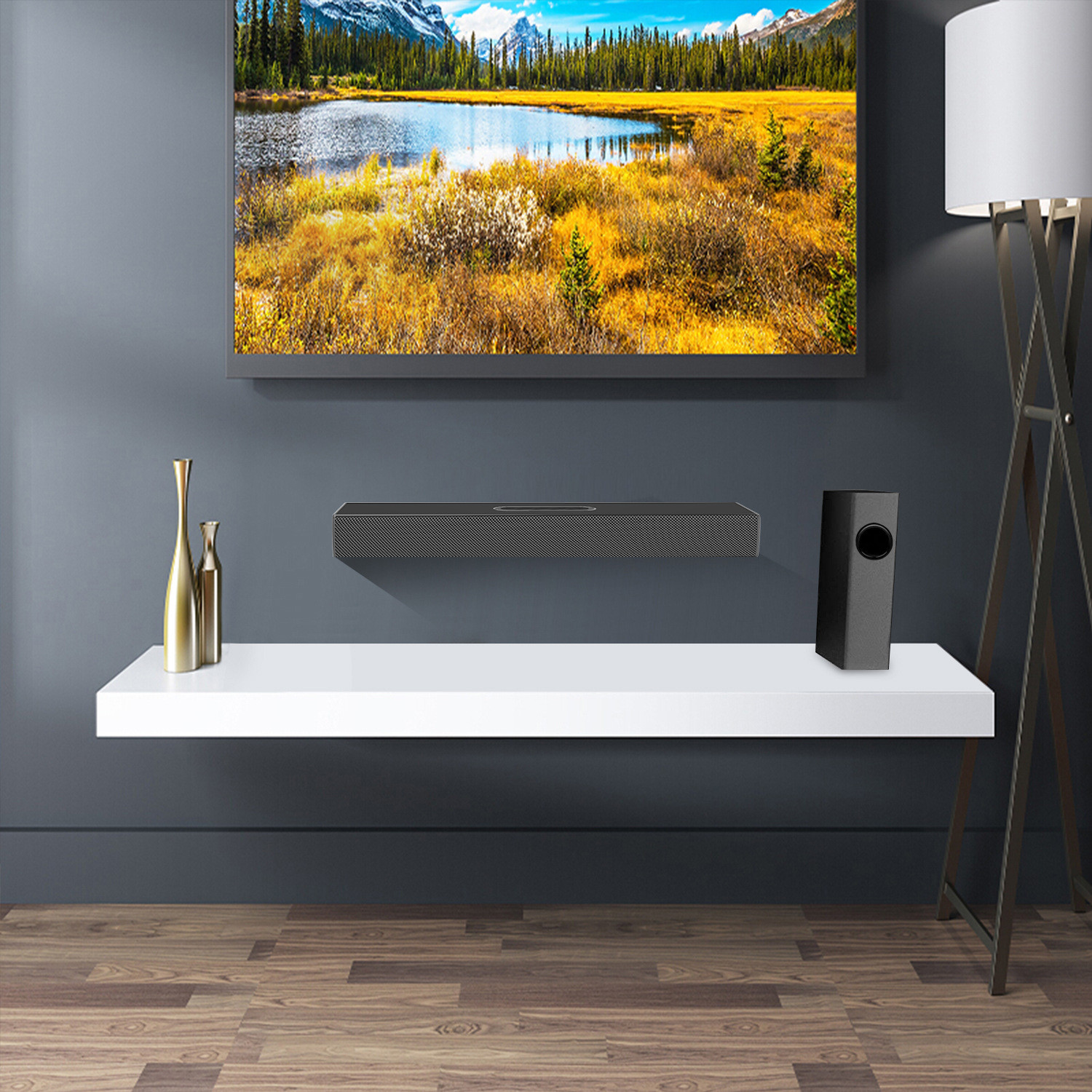 Optical Inputs 2.1 Bluetooth Soundbar With Subwoofer No Distortion