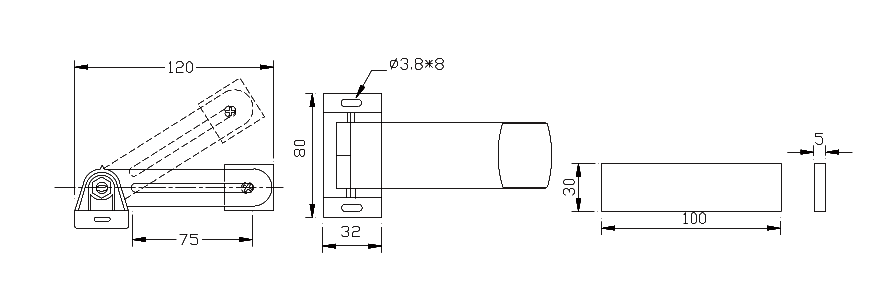 Mangetic Roller shutter sensor in ABS housing in Gap:50-60mm with Terminal