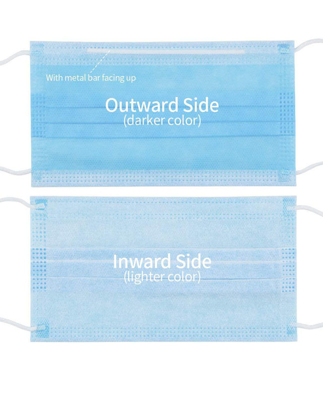 Elastic Earloop Sterile Disposable Face Mask Adjustable Nose Piece Anti Virus