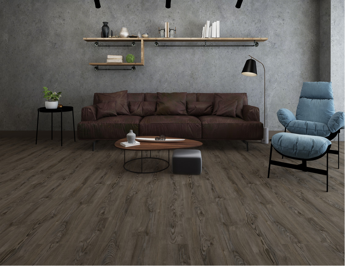GKBM FT-W19039-8 Eco-friendly Click Waterproof Fireproof Thin Pine Stone Polyvinyl Composite SPC Flooring