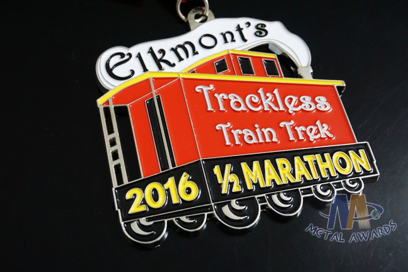 Sports Events Running Half 10k Marathon Metal Award Medals Soft Enamel With Ribbon