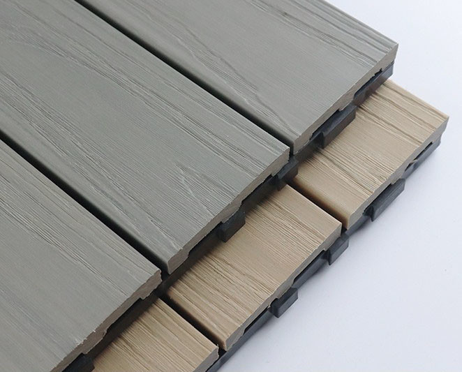 30x30mm Wood Plastic Composite Floor Panel Gray Stitched Building Outdoor Board WPC Plank Balcony