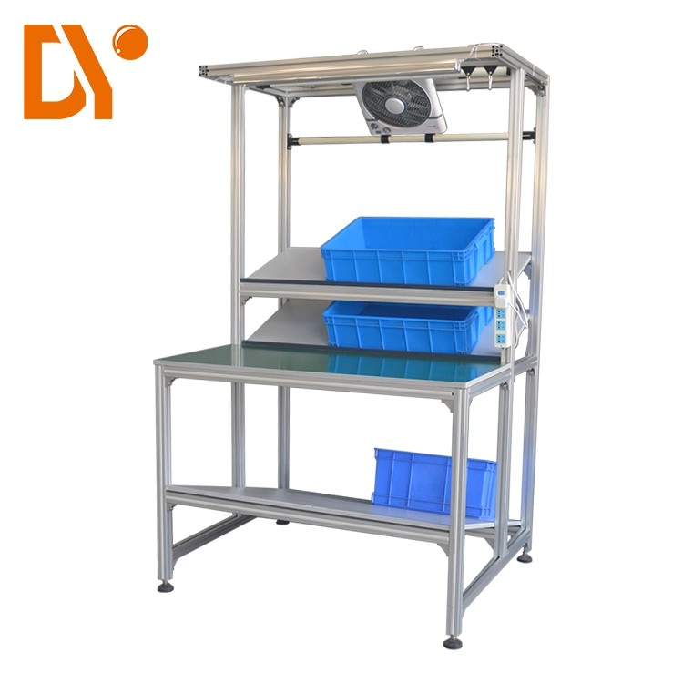 Assemble Line Electronic Workstation Bench Custom Size Cold Pressing / Rolling