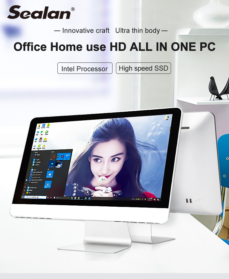 1920x1080 WIN10 23.6 Inch Desktop AIO PC With Touch Screen
