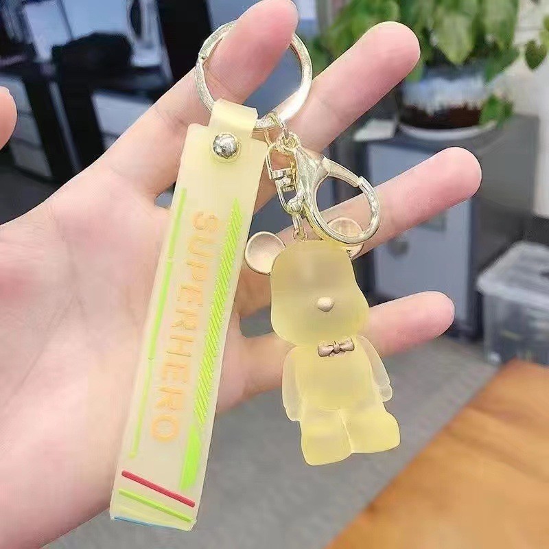 OEM Welcome Cute Diamond Bear Keychain Kawaii Keychains Wristlet Strap Wrist Lanyard