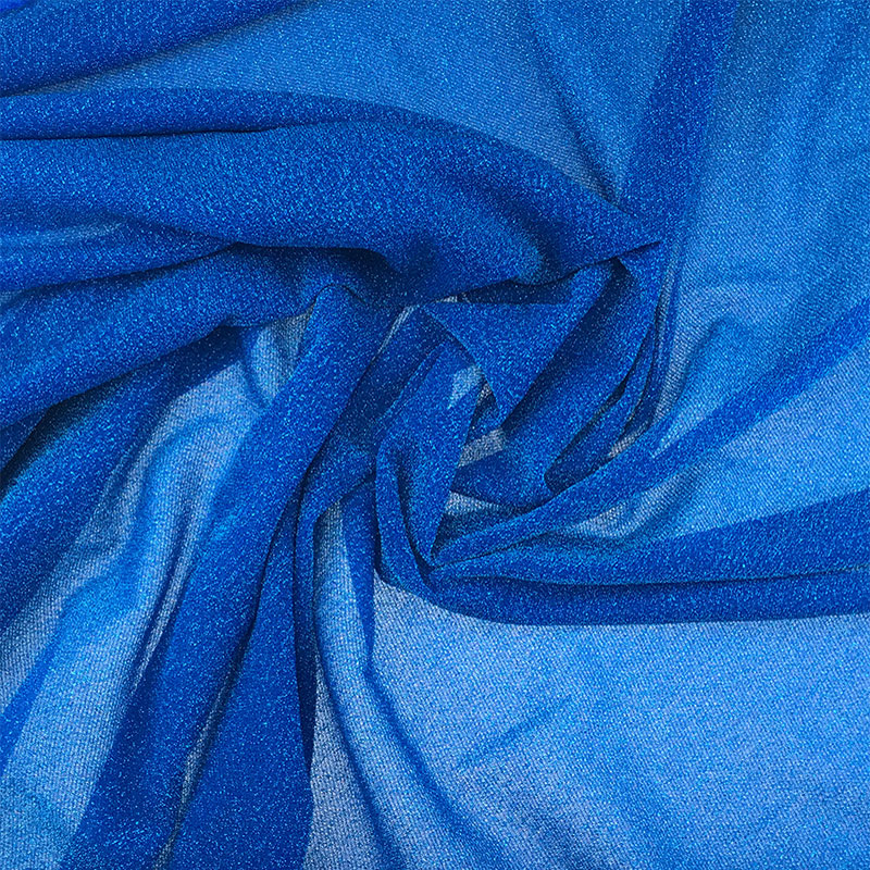 150cm Blue Plain Glitter Metallic Jersey Fabric 110gsm Polyester Lurex Fabric