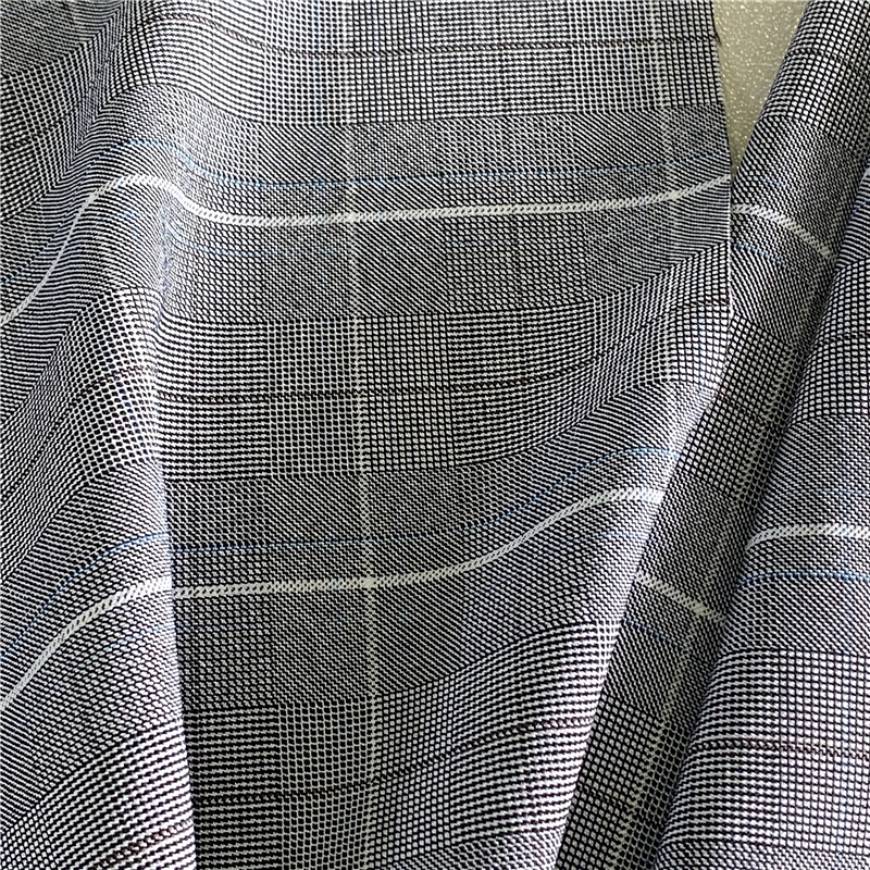 160D*200D 40D Four-Color Shades High Stretch Cation Plaid Check Fabric For Lady Dress