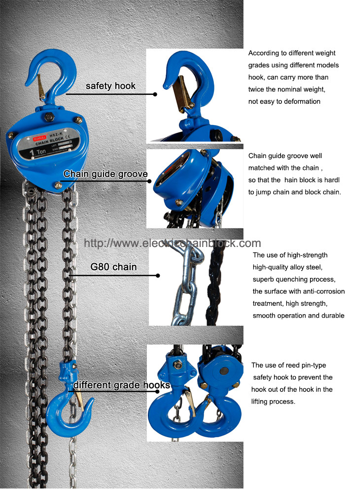 2.5m Height OEM Chain Block Hoist Manual CE Approved Safety For Construction