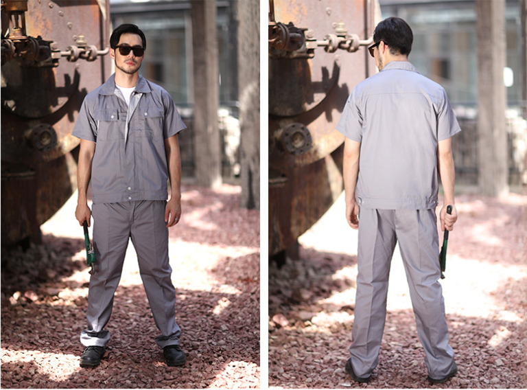 Customized Unisex Cotton Work Clothes for Men and Women Two Pieces Industrial Uniform