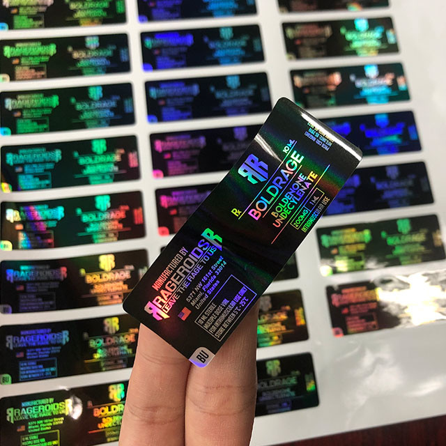 Self Adhesive Silver Glossy Laminated 10ml Vial Labels 30mm Width