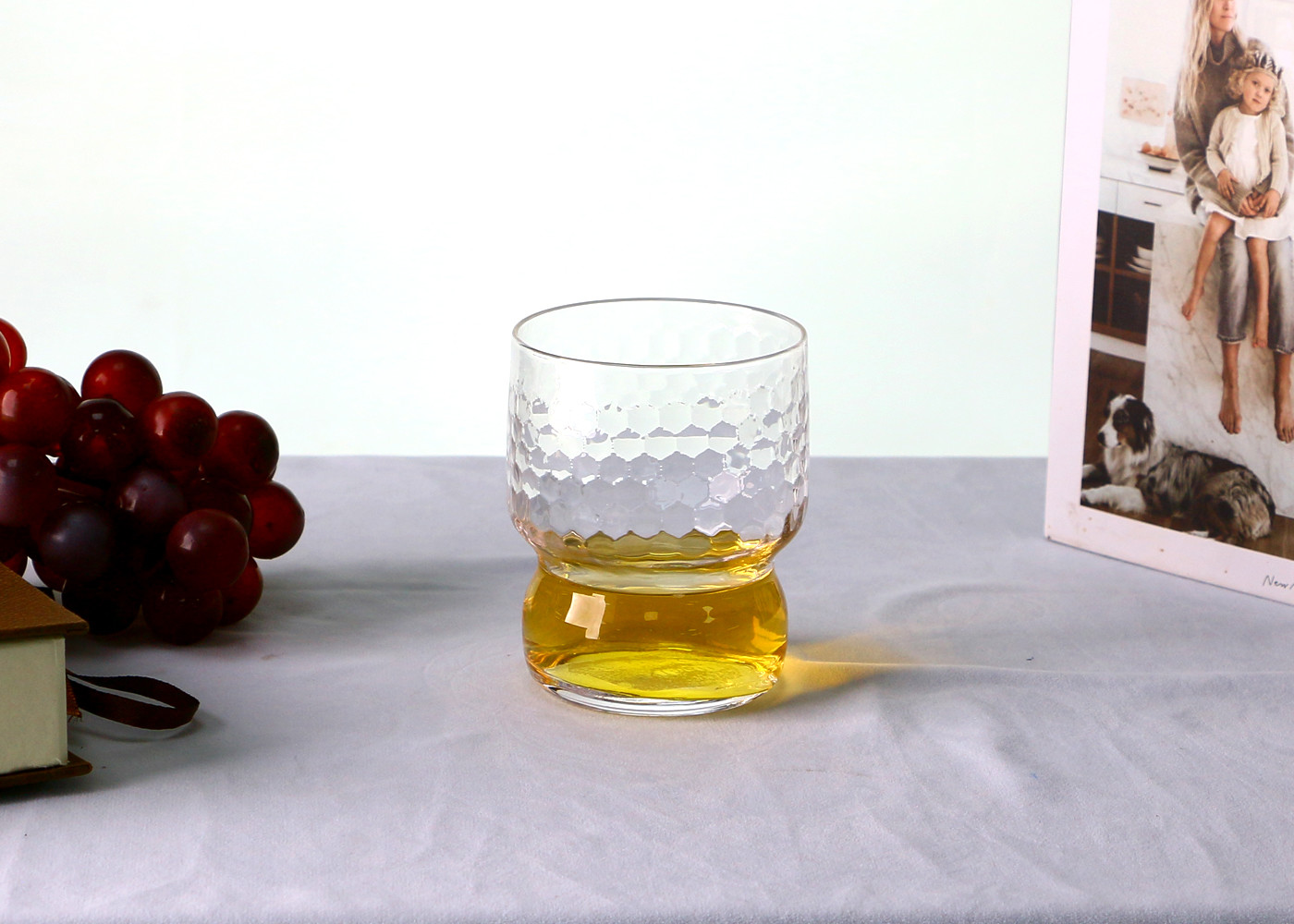 Unbreakable 310ml 100mm Lead Free Transparent Whiskey Glasses with Hammered Texture