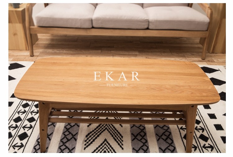 Oval Coffee Table 4 Legs Solid Wood Egyptian Style Living Room Furniture