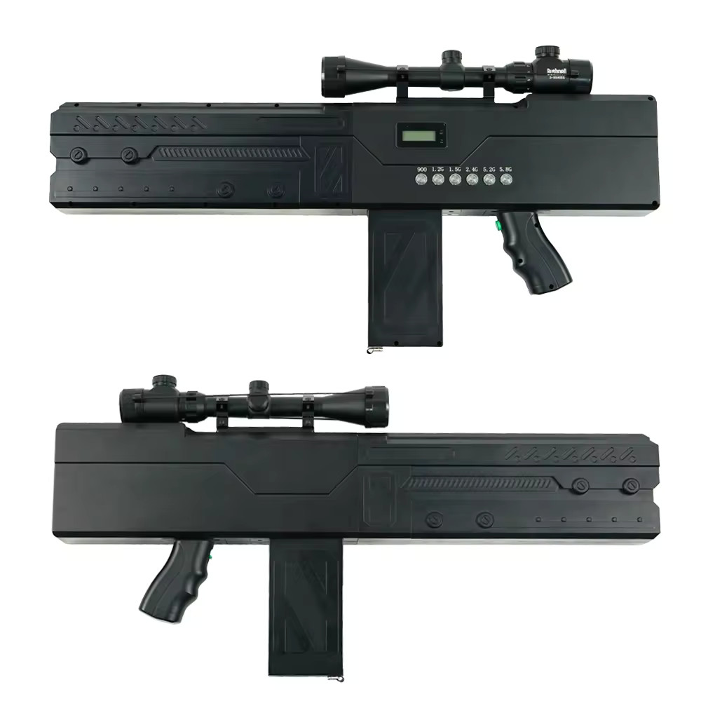 6 Band DJI UAV Jammer Gun 1-2KM Anti FPV Drone Gun 900MHz 1.5G 2.4G 5.8G