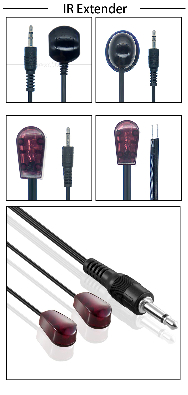 3.5mm Jack Audio Jack Infrared IR Receiver Emitter Transmitter Repeater Extender Cable for Cable Boxes DVR TV STB