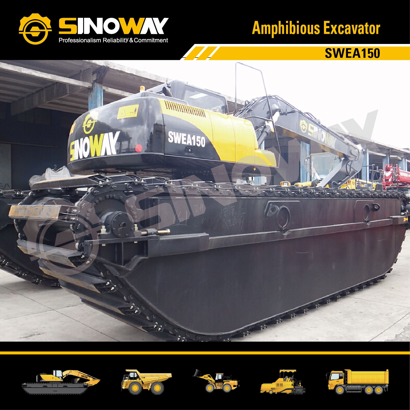 20 Ton Swamp Excavator Cummmins Engine For Deepening Of Waterways And River Deltas