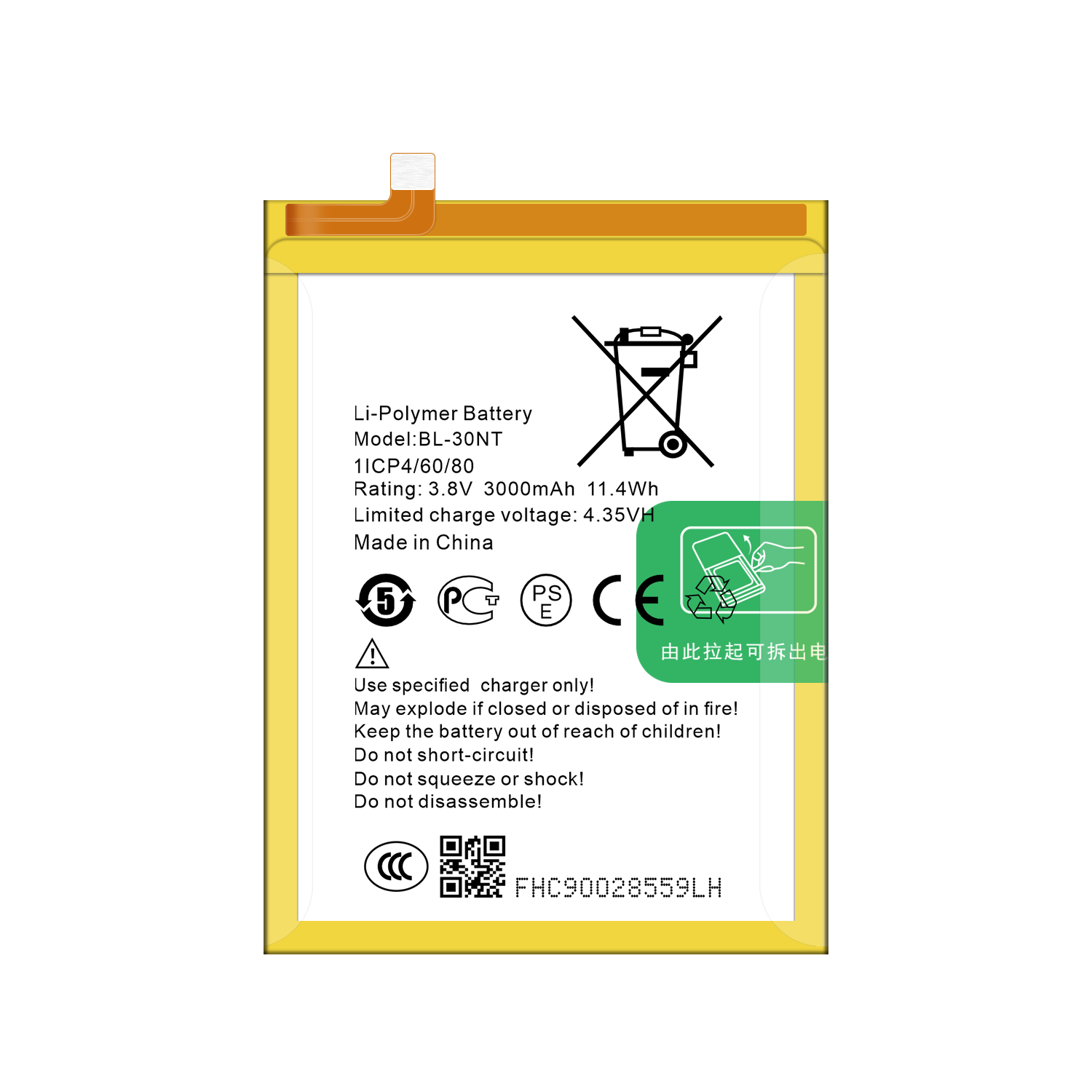 Tecno Cell Phone Accessories Double IC Protection Battery for Camon C9 BL-30NT BL30NT