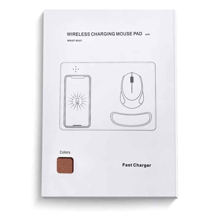 Customised Logo 10W Wireless Charging Mouse Pad With Wrist Rest
