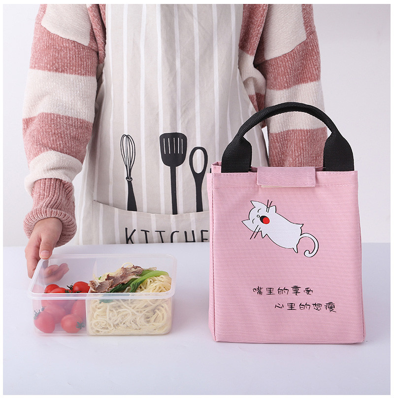 Wholesale Oxford Pink Children Soft Insulated Lunch Cooler Bag
