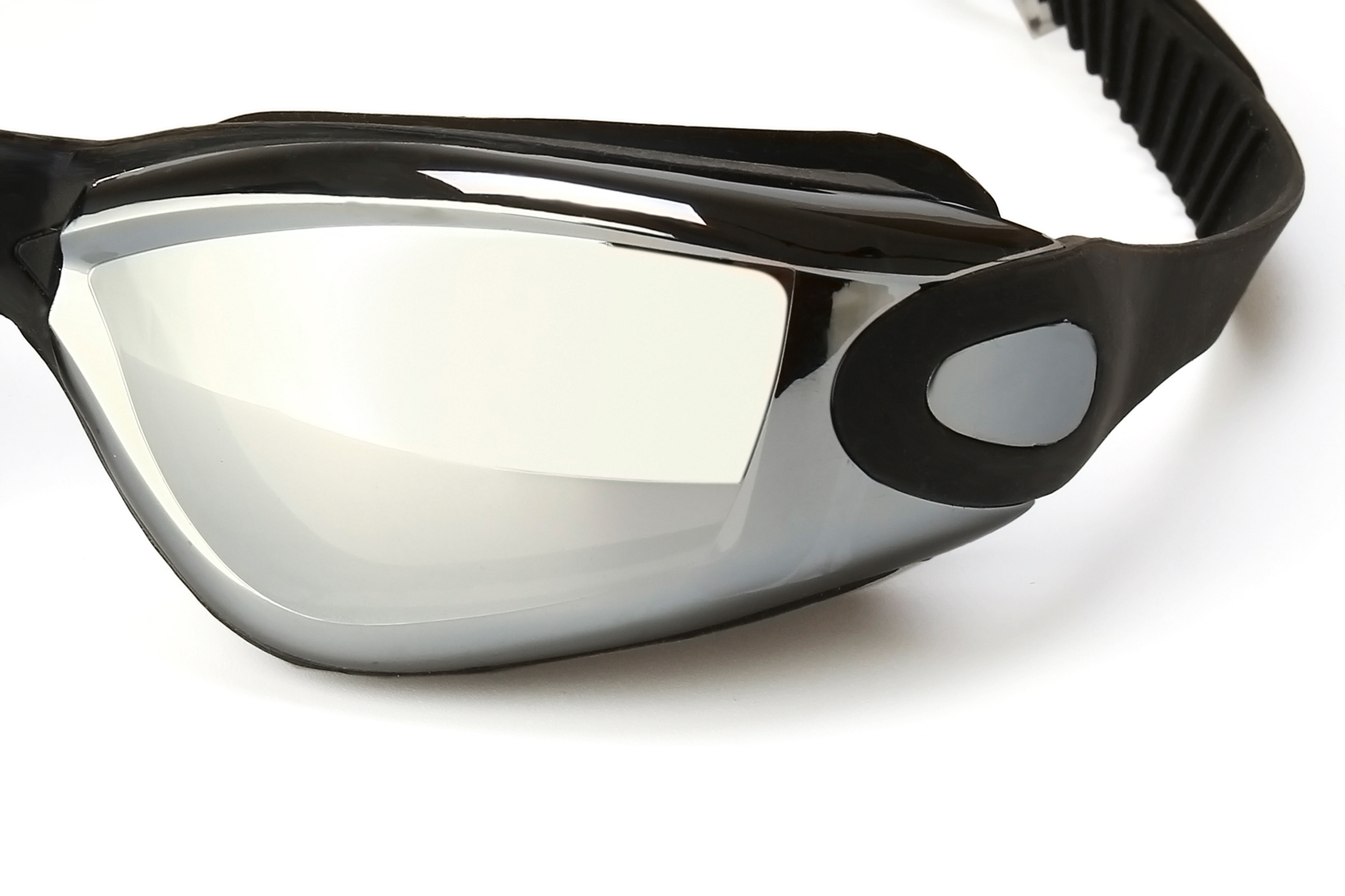 Summer Swimming Goggles Professional Anti-fog Swimming Goggles Men & Women Big Box Electroplating + Swimming Cap SilverI