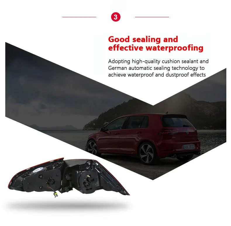 Taillight Assembly For Volkswagen Vw Golf 7 13-21 Retrofit 7.5 Generation Full Led Rear Tail Light Flow Steering Running