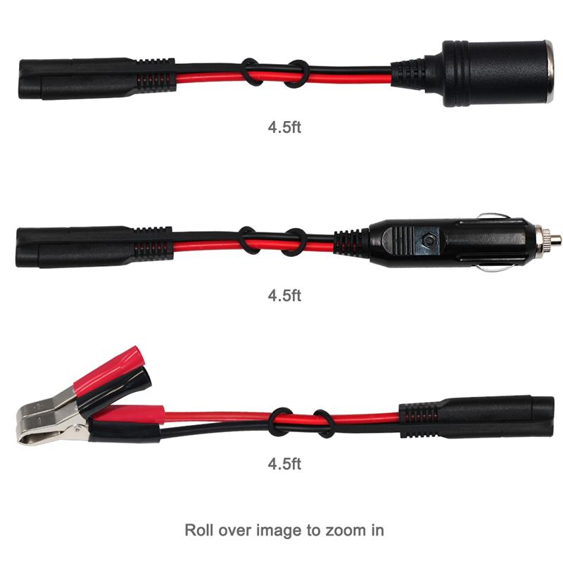 Low Voltage Solar Battery Cable Cigar Lighter Socket To SAE Charging Extension Wire