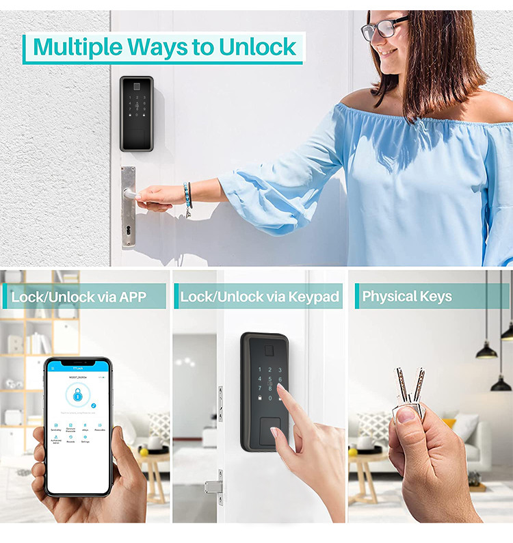 ROHS Smart Deadbolt Door Lock Keyless Digital Bluetooth Door Lock