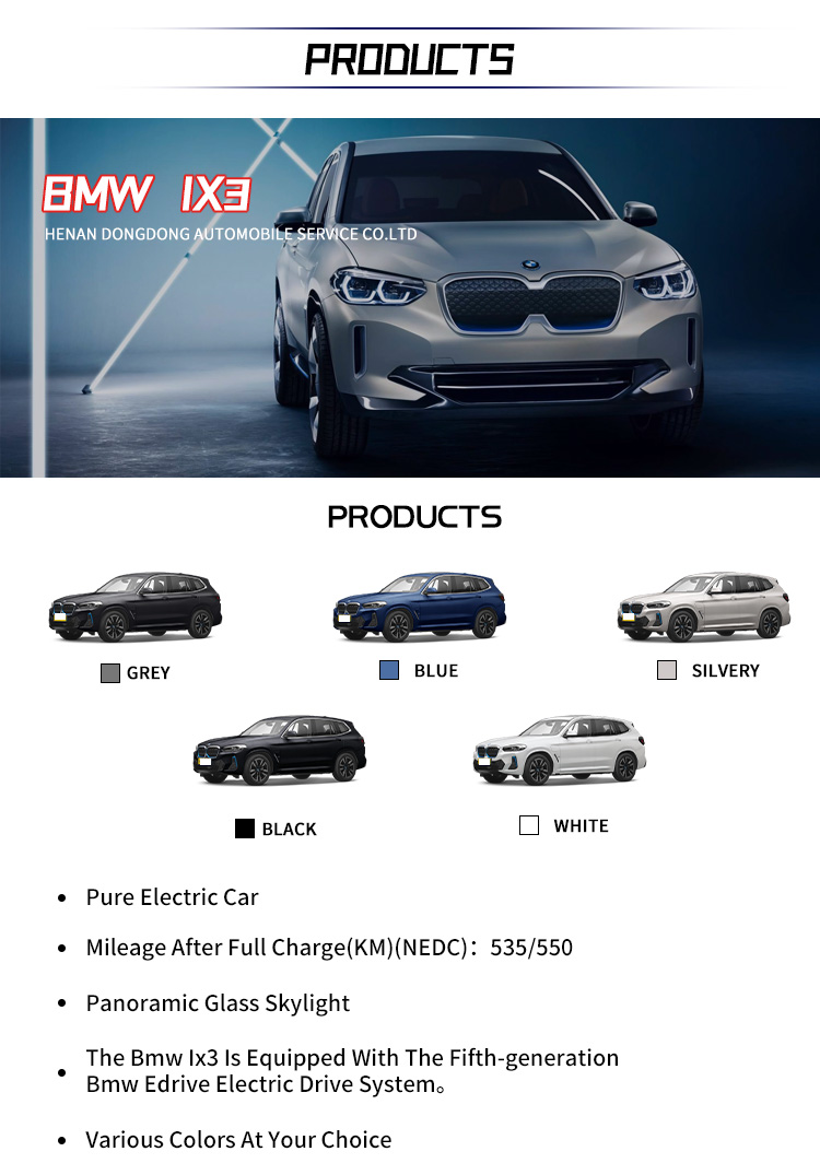 2022 Bmw Ix3 Model Economic High Speed Electric Car for Adults Maximum Power kw 210