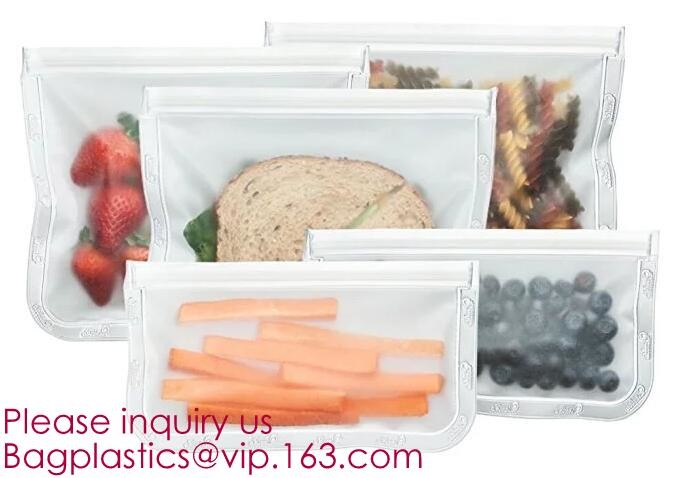 PEVA Reusable Food Storage Bag Airtight Zip Seal Bags Keep Your Food Fresh Re-zips are made out of food safe, fresh lock
