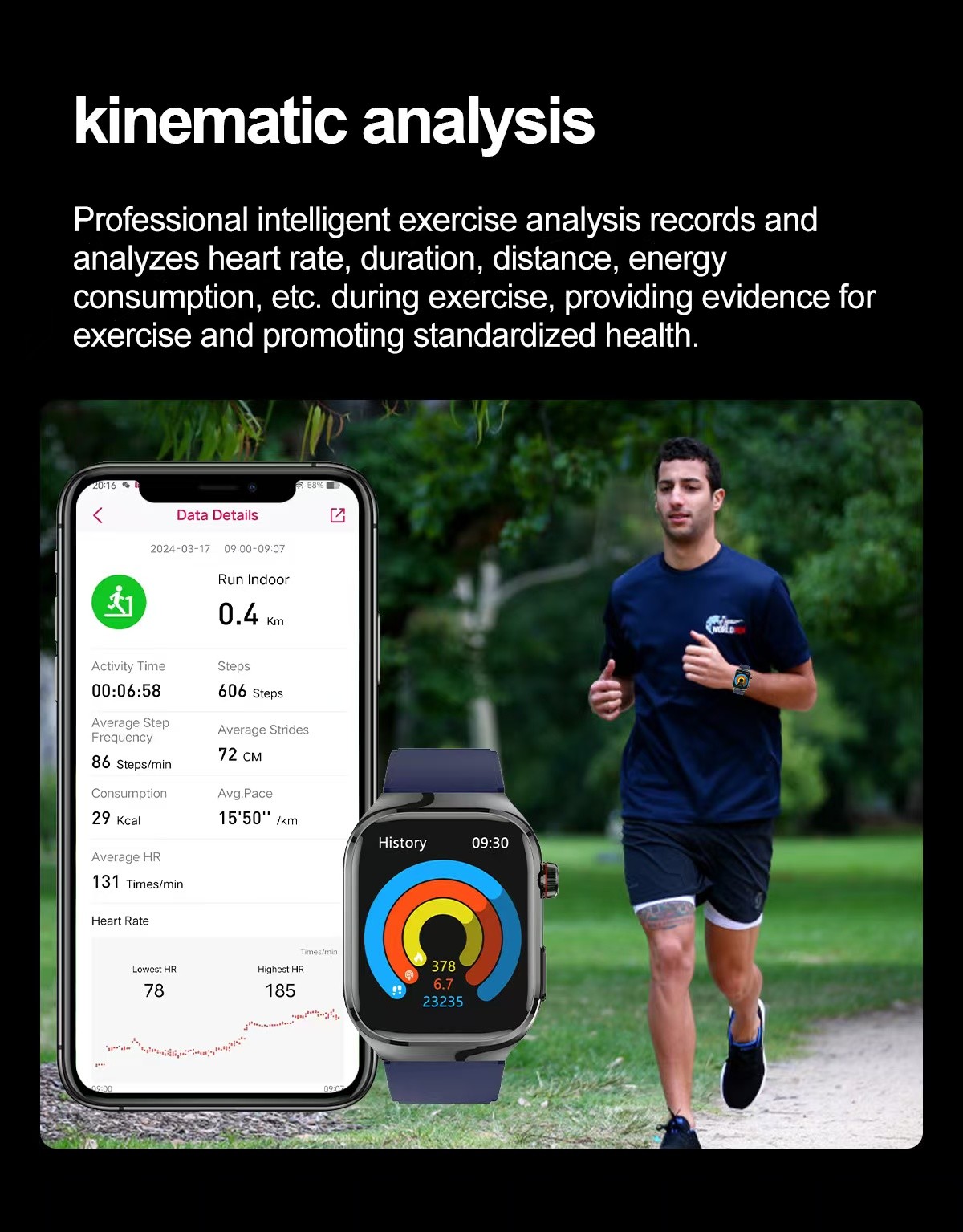 TK16 Health Care Smart Watch With 2.04inch Screen BT Call Blood Oxygen Temperature