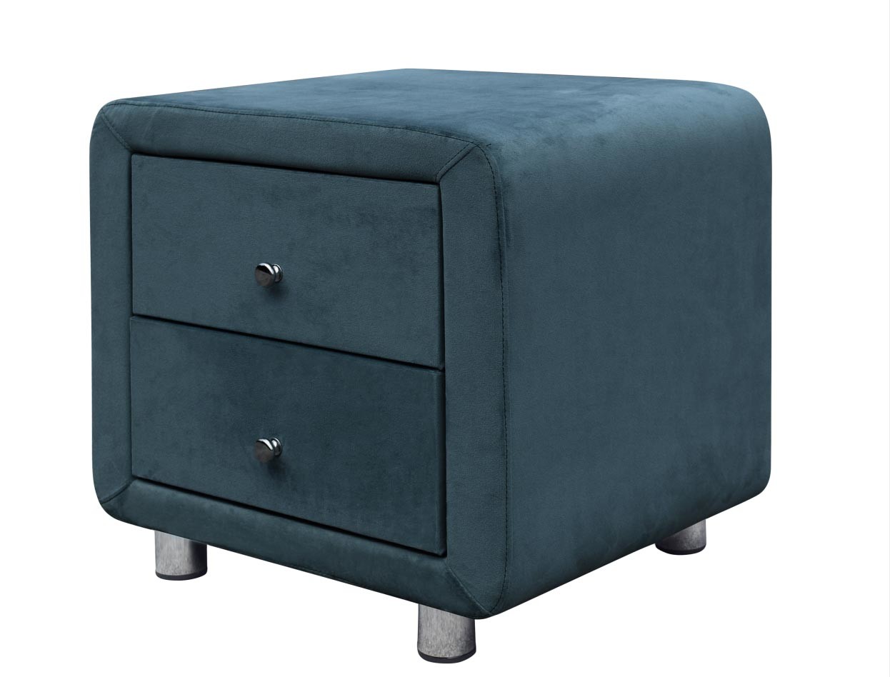 Nightstand With 2 Drawers, Bedside Table Small Dresser With Fabric Bins For Bedroom