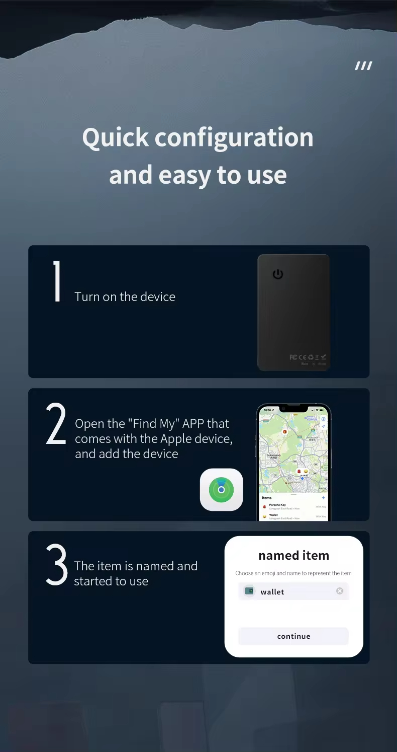 Slim Card GPS Lost Item Tracker Finder For IPhone 15 Wallet MFi Certified Consumption