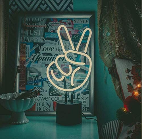 Peace 14.5 Inches Neon Light Desk Lamp Neon Light Sculpture UL