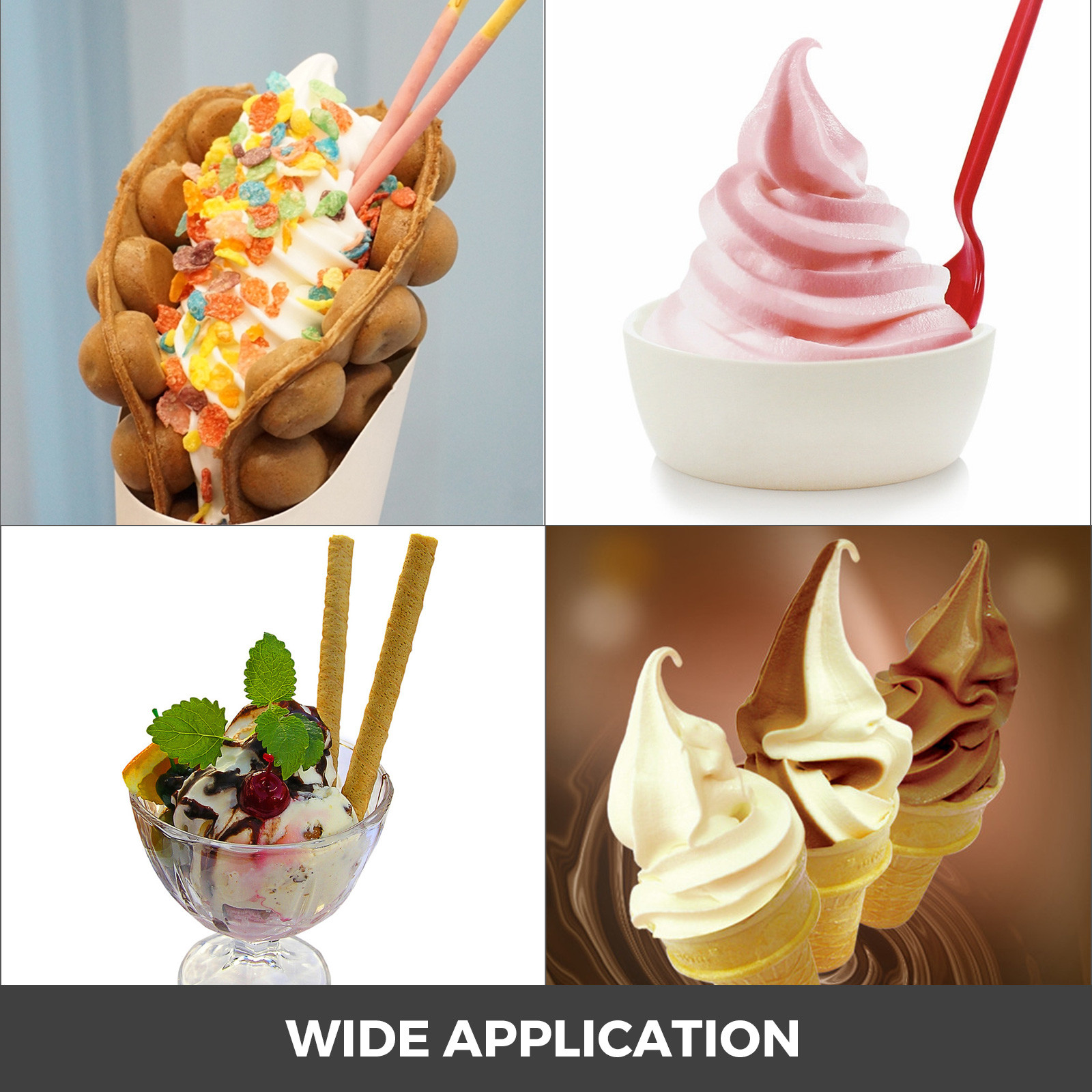 Portable Commercial Ice Cream Machine 110V Stainless Steel Structure