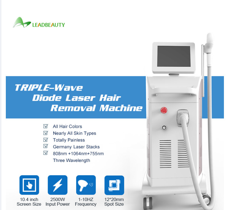 755nm 808nm 1064nm diode laser body hair removal machine 1200W