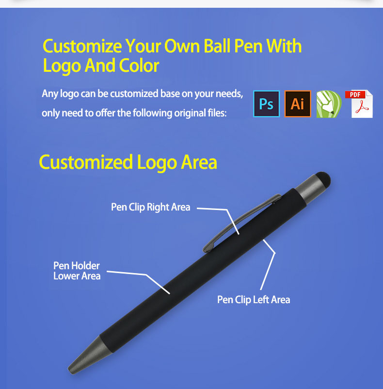 Multi Colors Press Metal Ballpoint Pen 1.0mm Anti-Slip Pen Grip Click Ball Pen