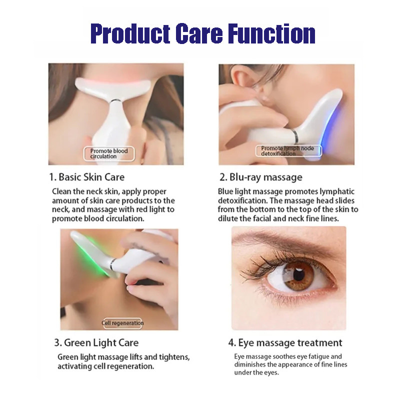 2023 Skin lifting Beauty Instrument LED Photon Vibration Neck Lifting Skin Tighten Anti Wrinkle Remove Massager Device