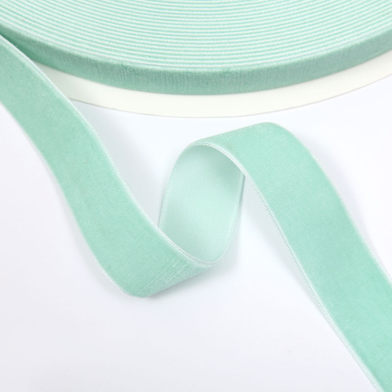 1 Inch Red Velvet Ribbon Wired Luxurious Light Blue Velvet Ribbon