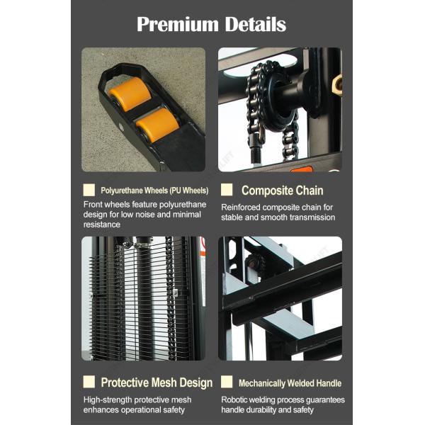 CDD15P-Li Stand-On Pallet Stacker With Standard Mast