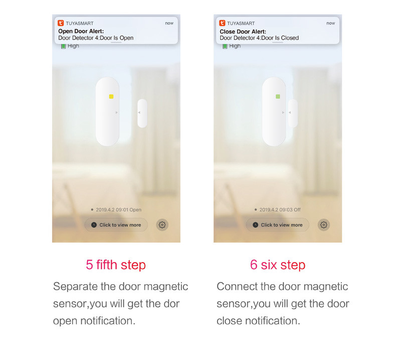 Manufacturer Tuya Smart Door Magnetic Sensor Wifi Automatic Door Window Sensor Alarm Work With Google Alexa